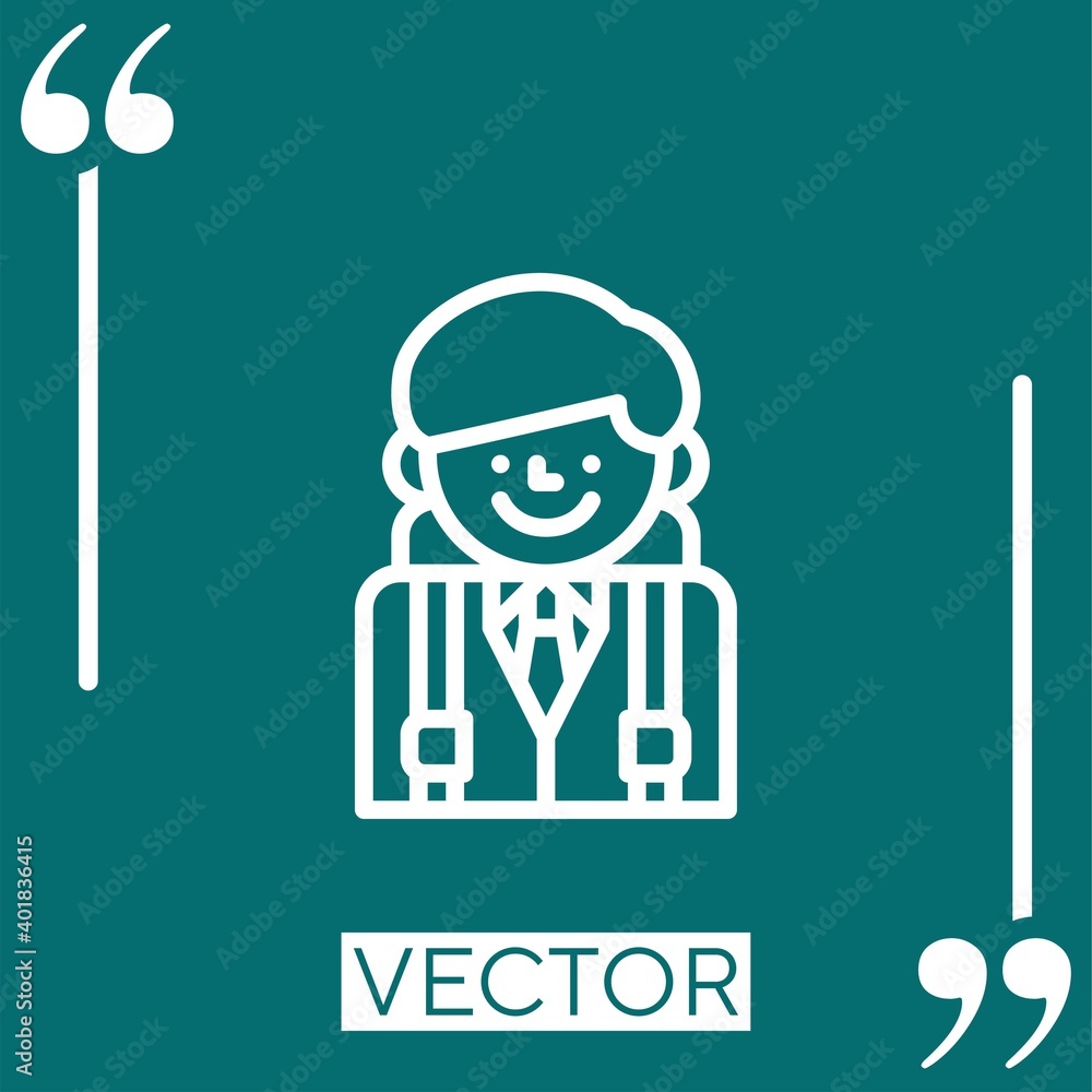 Poster student vector icon linear icon. editable stroked line