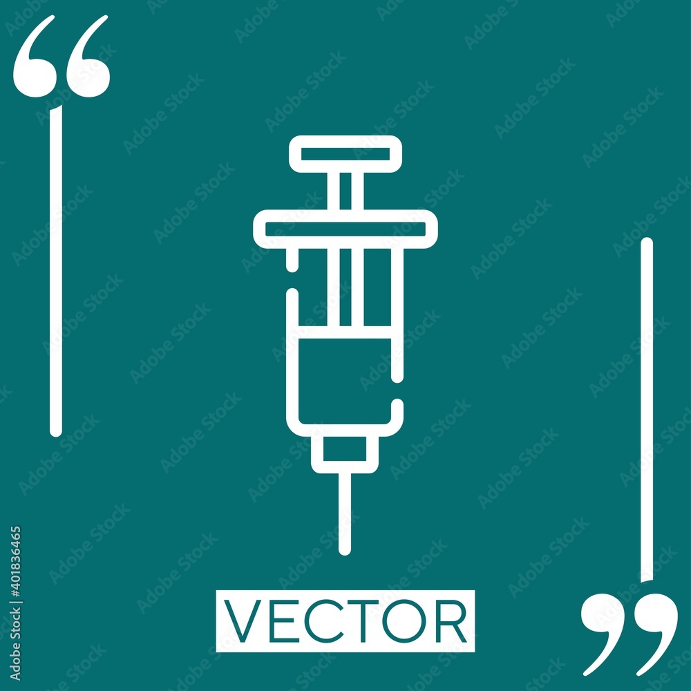 Poster syringe vector icon linear icon. editable stroked line