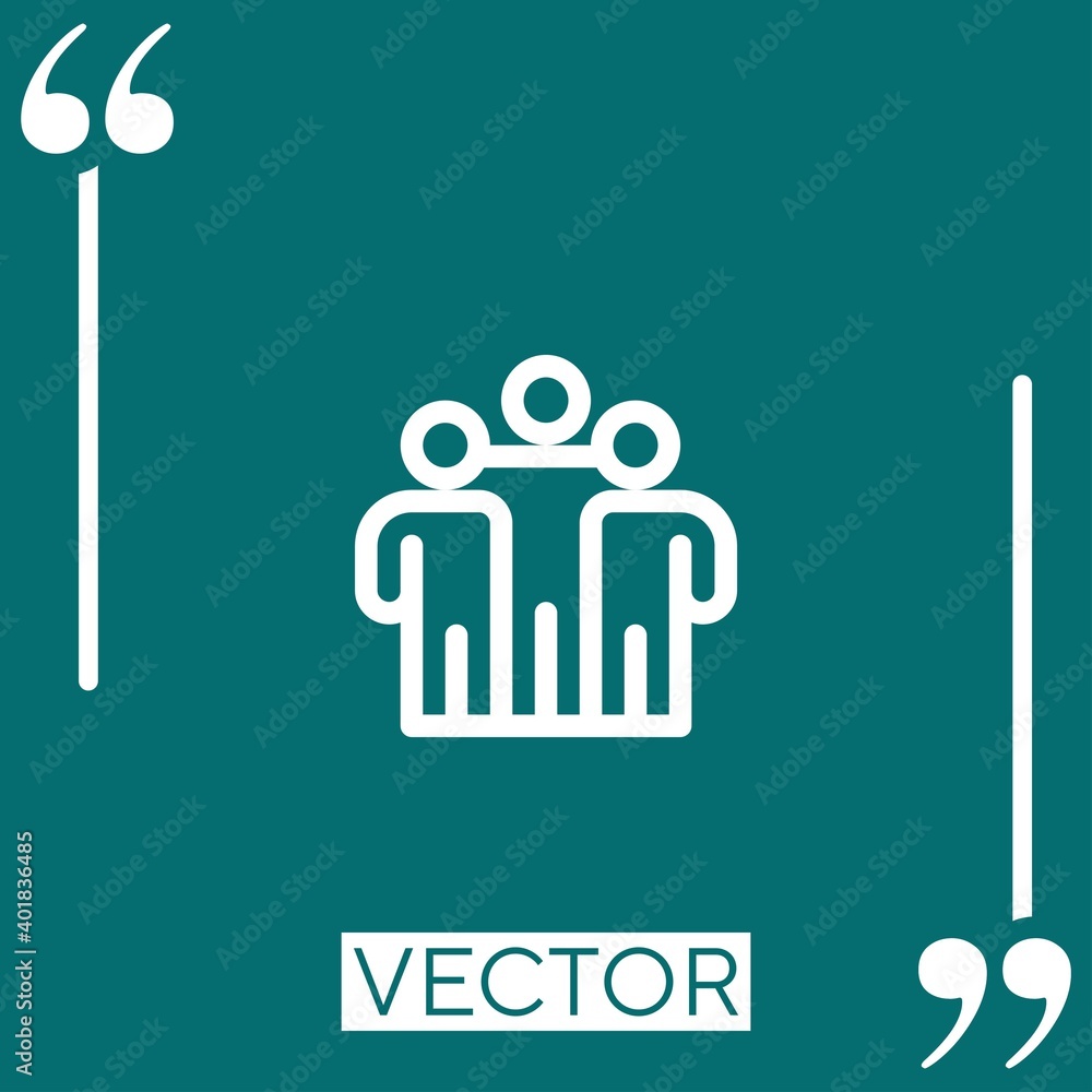 Poster teamwork vector icon linear icon. editable stroked line