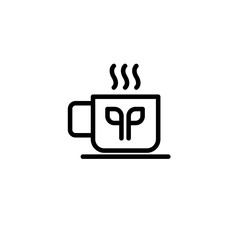 Warm tea cup icon. Icon design for cafes and restaurants. Vector