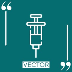 syringe vector icon Linear icon. Editable stroked line