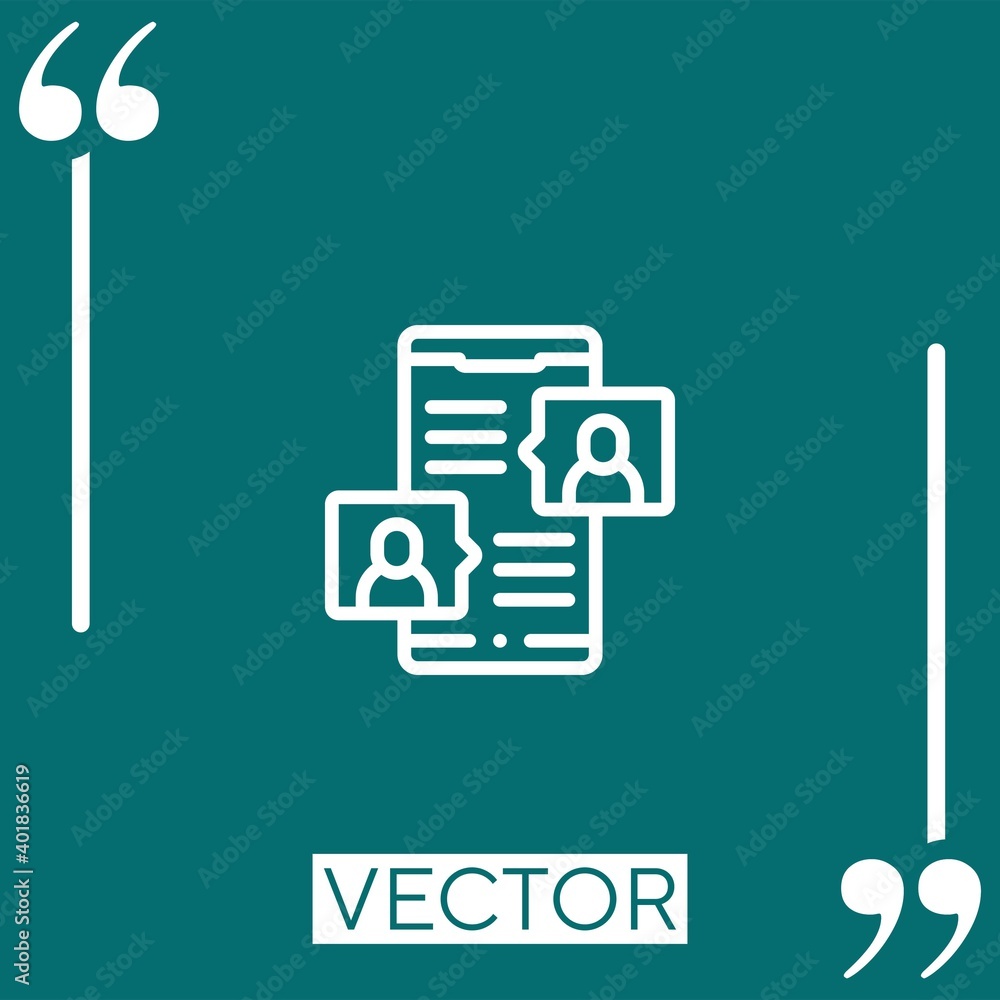 Poster chat vector icon Linear icon. Editable stroked line