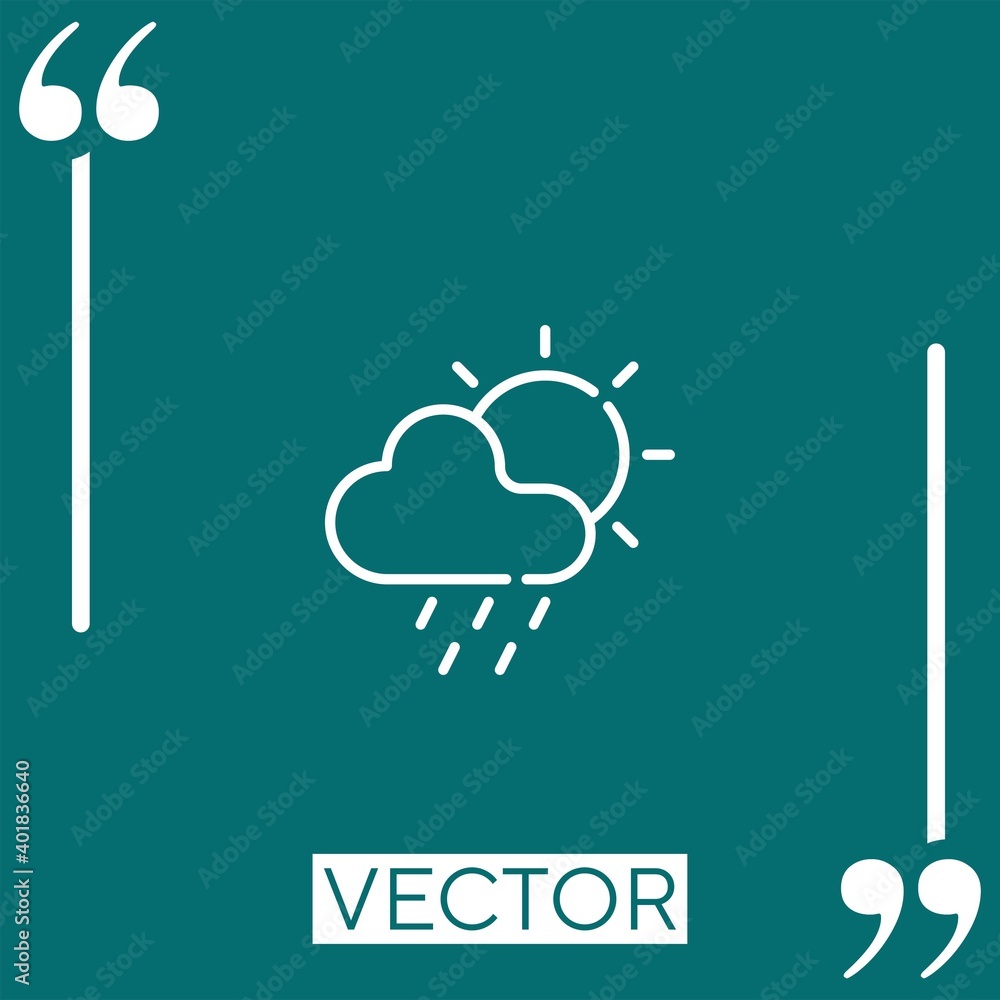 Aufkleber cloudy vector icon linear icon. editable stroked line