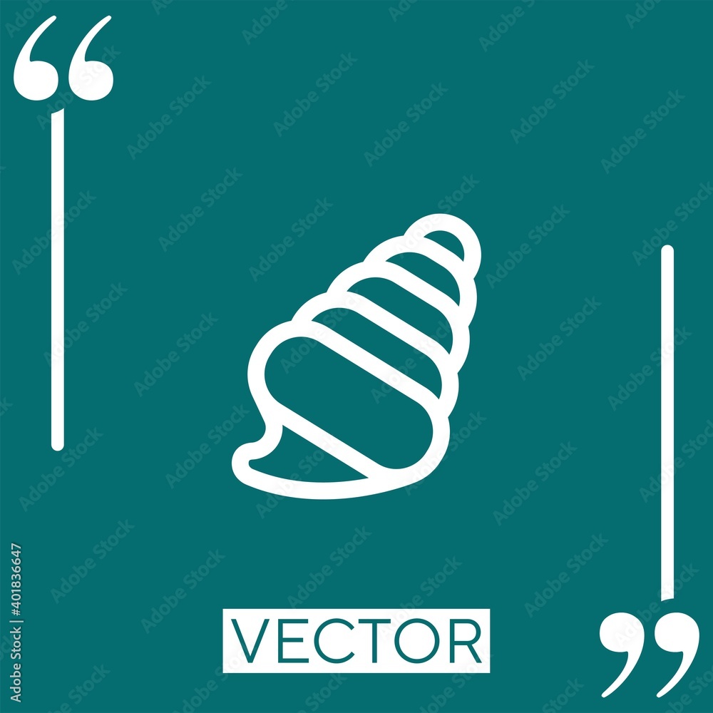 Poster conch vector icon linear icon. editable stroked line
