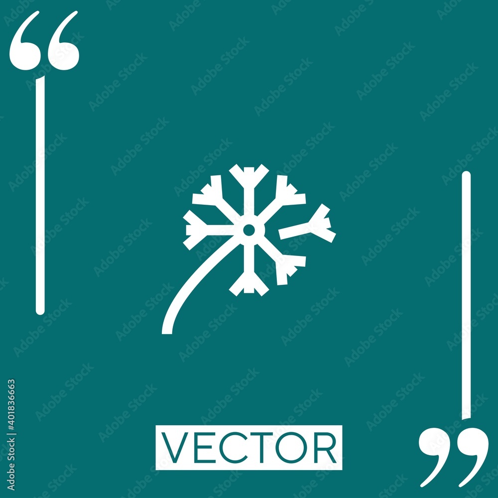 Poster dandelion vector icon linear icon. editable stroked line