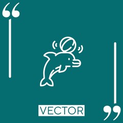 dolphin vector icon Linear icon. Editable stroked line