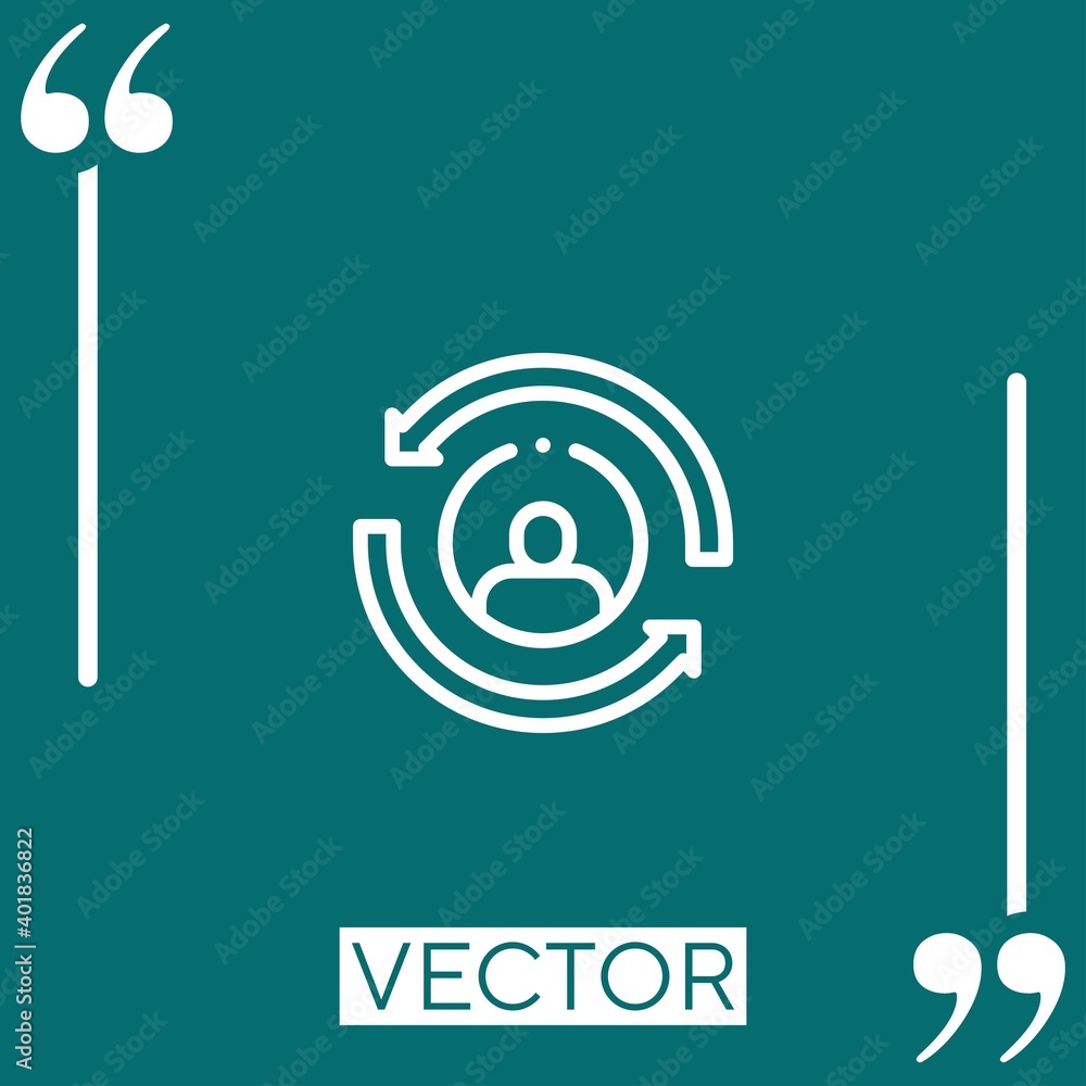 Poster rotation vector icon linear icon. editable stroked line