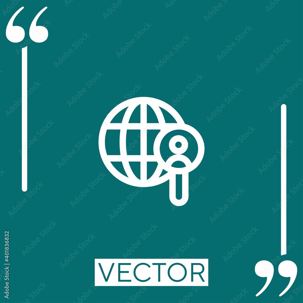 Poster search vector icon linear icon. editable stroked line