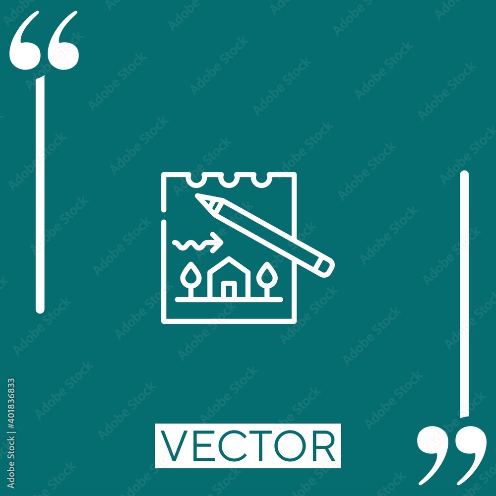 Poster sketch vector icon linear icon. editable stroked line