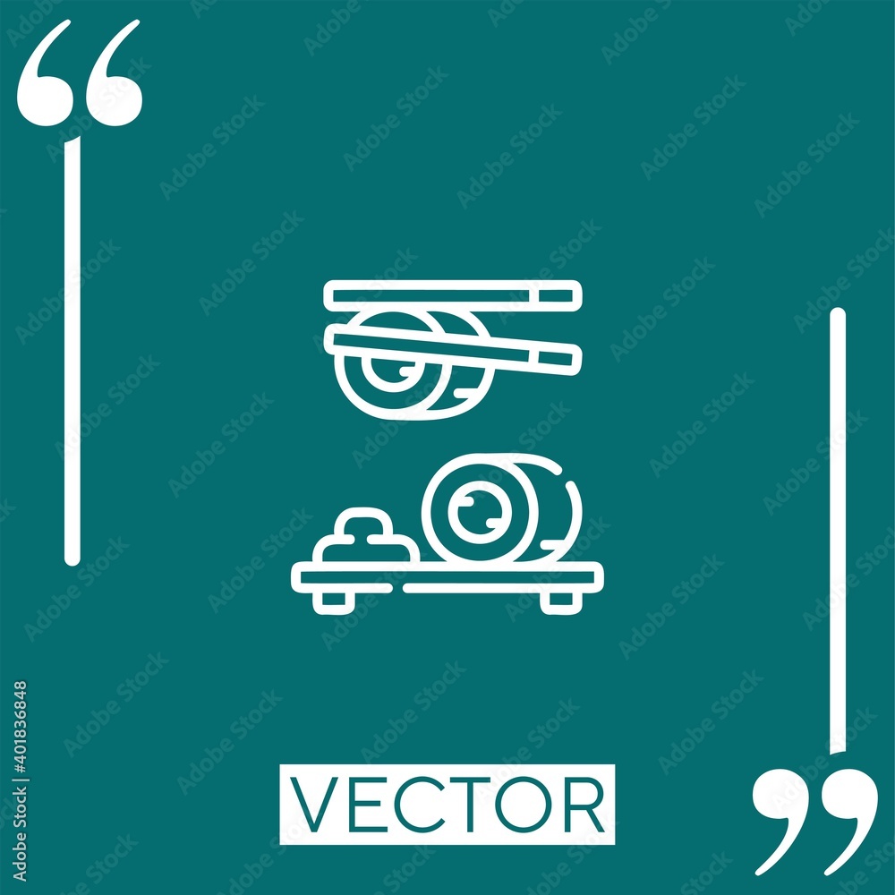 Poster sushi vector icon linear icon. editable stroked line