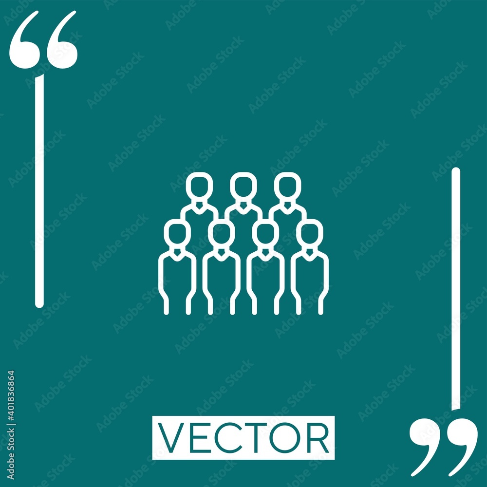 Poster team vector icon linear icon. editable stroked line