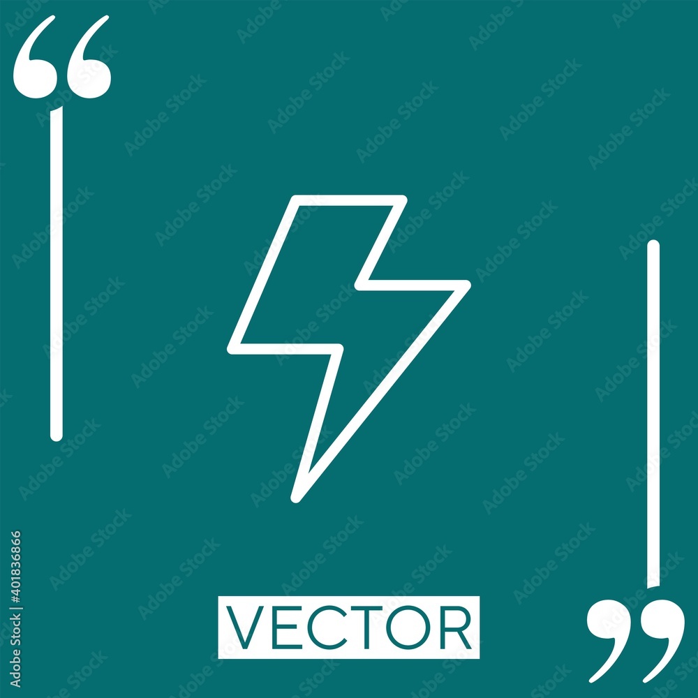 Poster thunder vector icon linear icon. editable stroked line