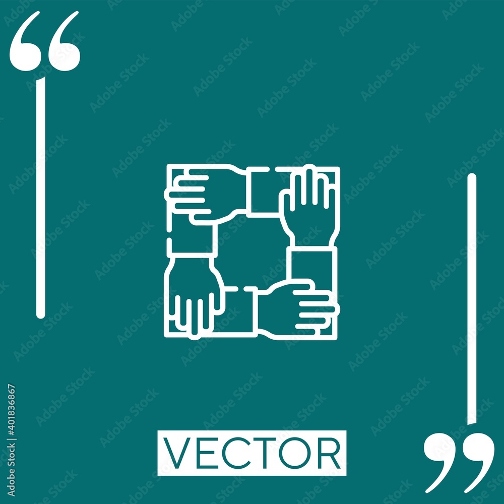 Poster teamwork vector icon linear icon. editable stroked line