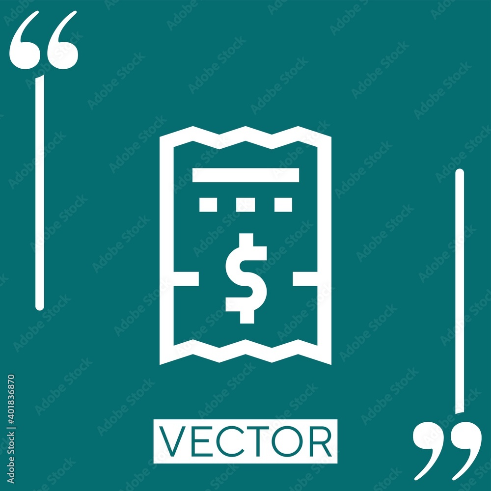 Poster ticket vector icon linear icon. editable stroked line