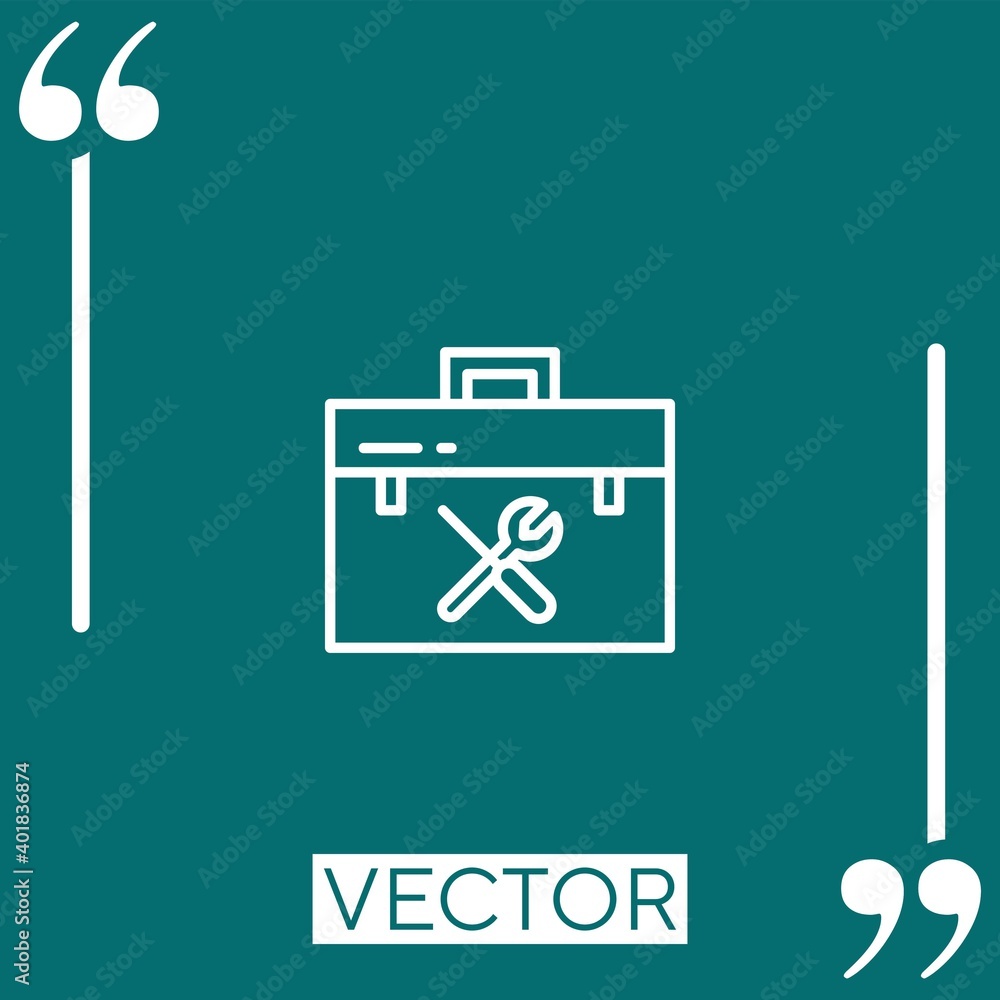 Poster toolbox vector icon linear icon. editable stroked line
