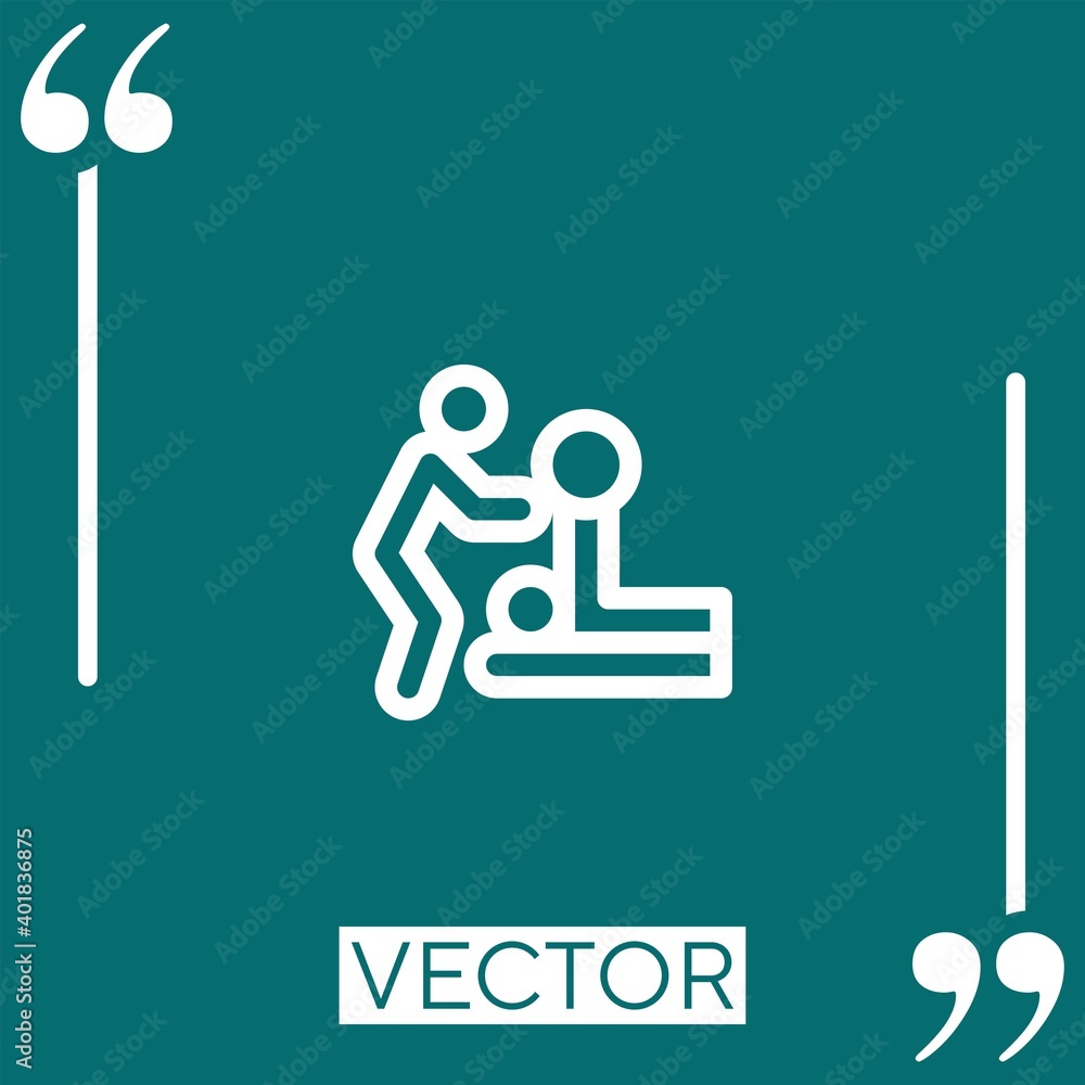 Poster training vector icon linear icon. editable stroked line