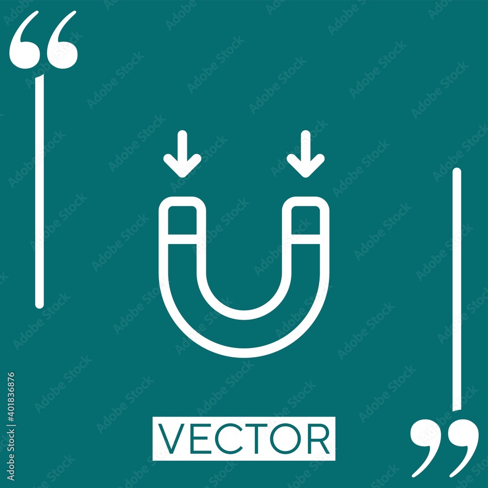 Poster u shaped vector icon linear icon. editable stroked line