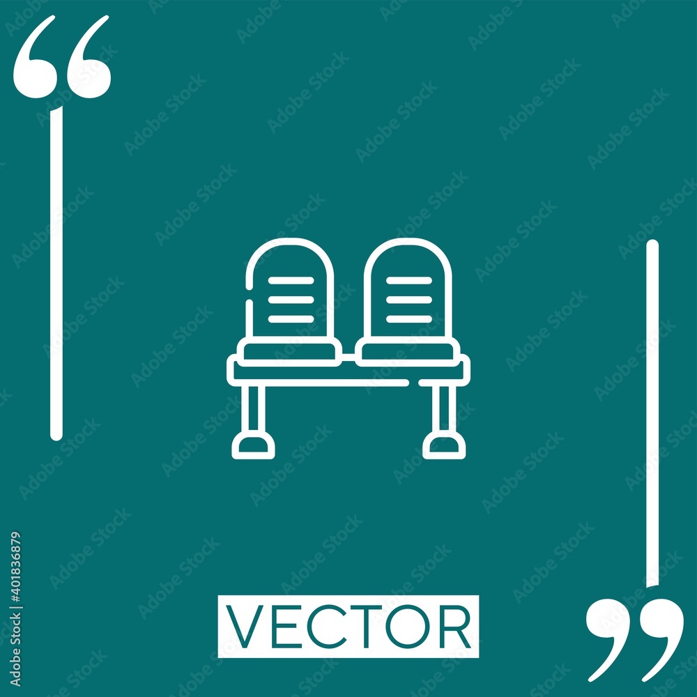 Poster waiting room vector icon linear icon. editable stroked line