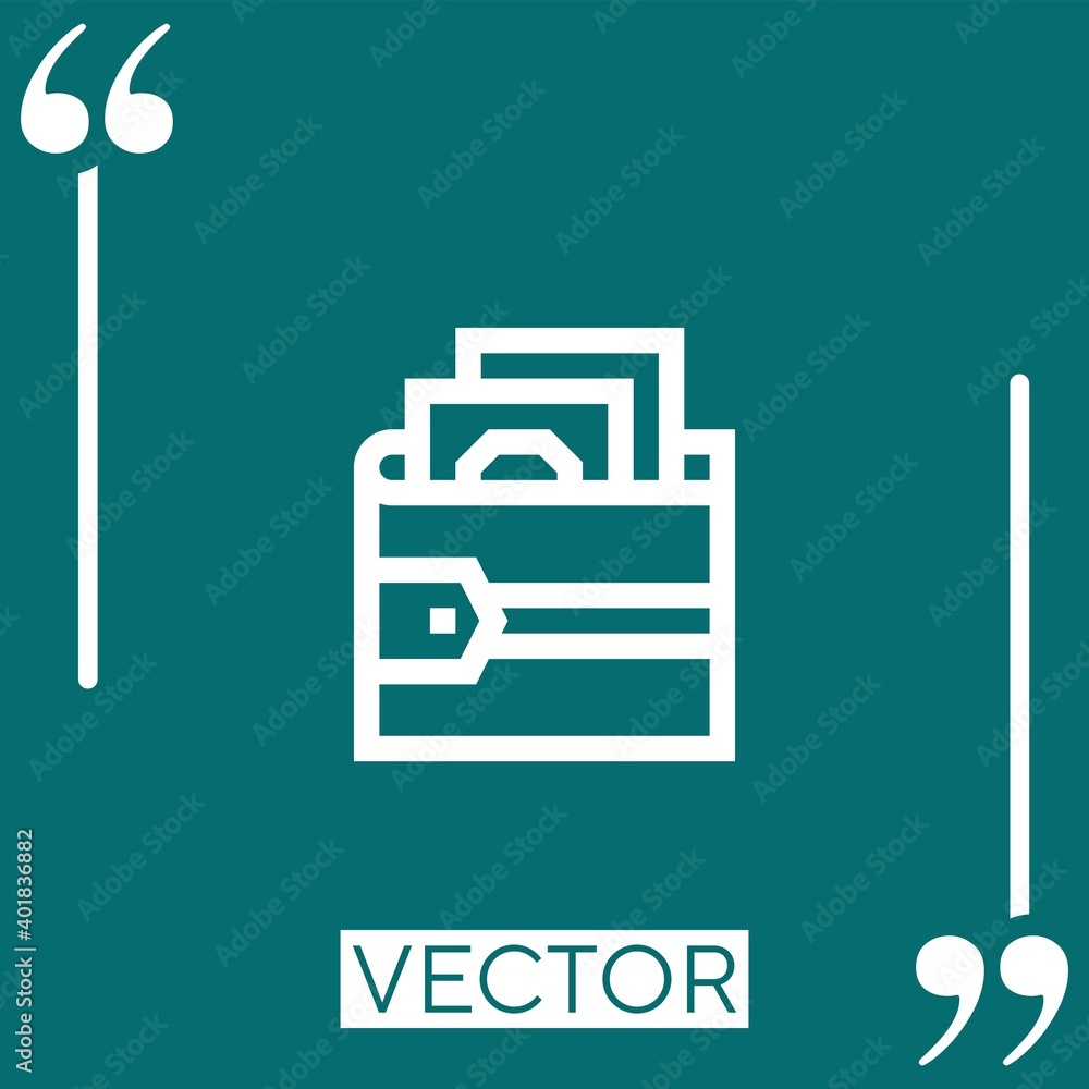 Poster wallet vector icon linear icon. editable stroked line