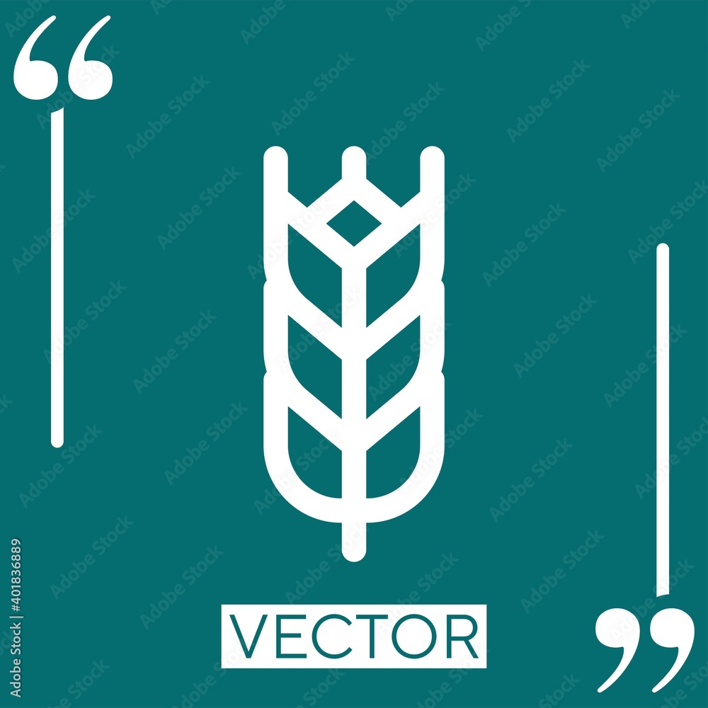 Poster wheat vector icon linear icon. editable stroked line