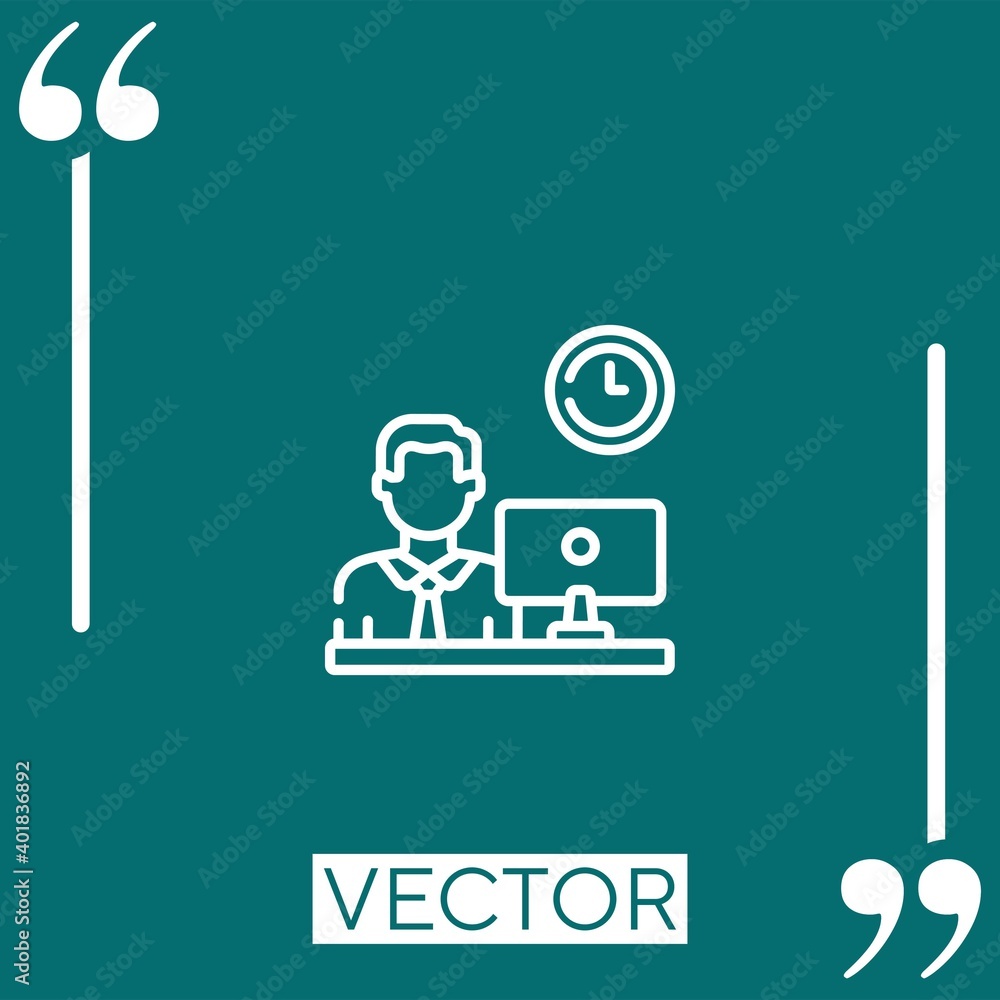 Poster worker vector icon linear icon. editable stroked line