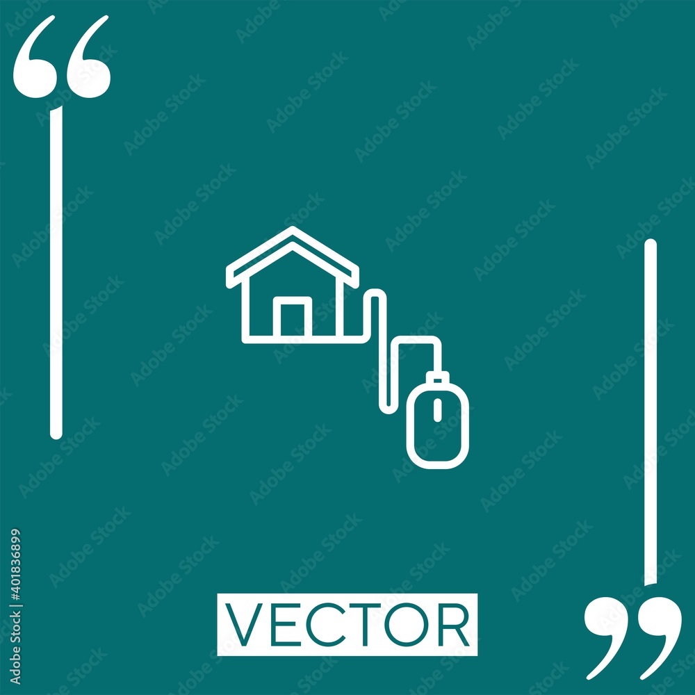 Poster working at home vector icon linear icon. editable stroked line