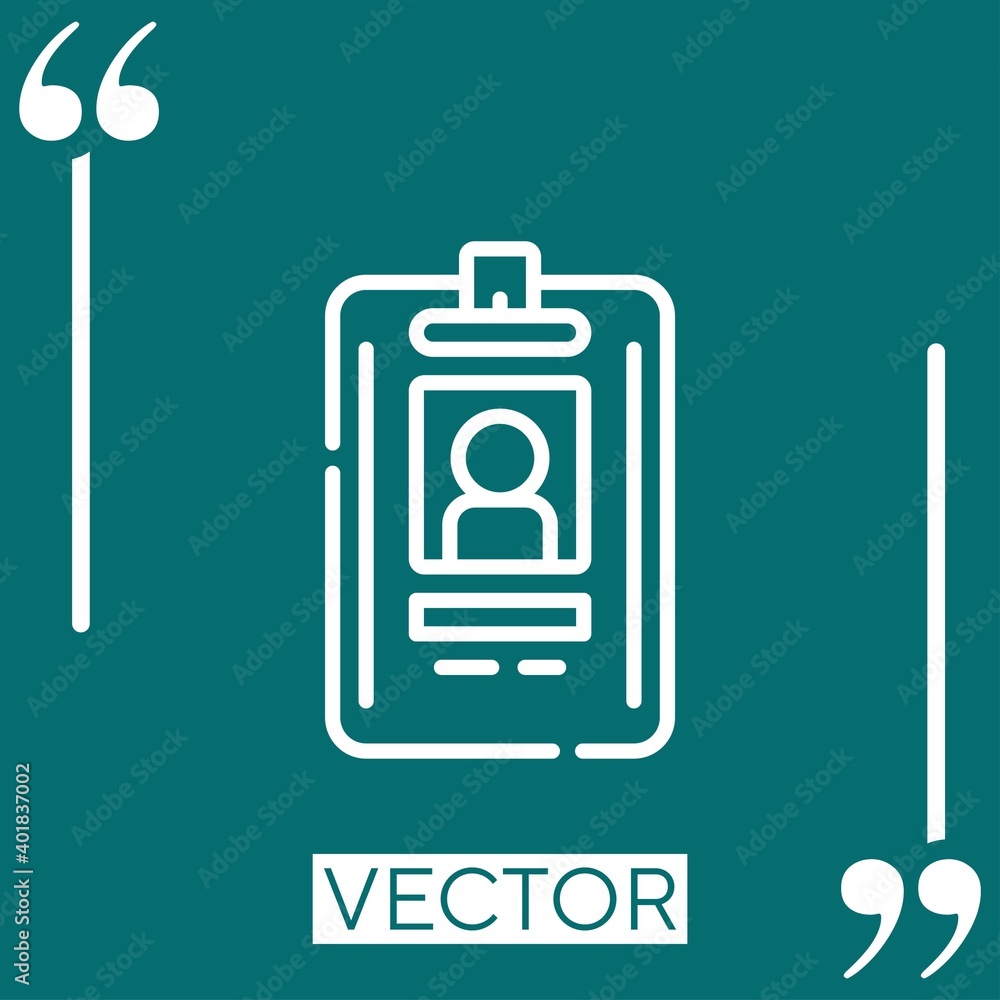 Poster id card vector icon linear icon. editable stroked line