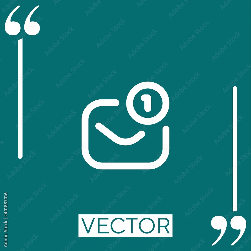 Poster incoming message vector icon linear icon. editable stroked line