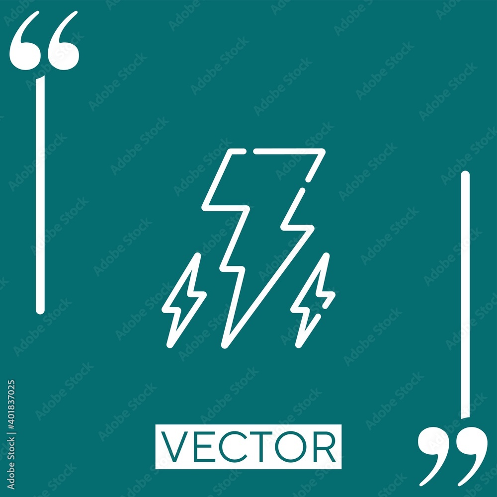 Poster lightning bolt vector icon linear icon. editable stroked line
