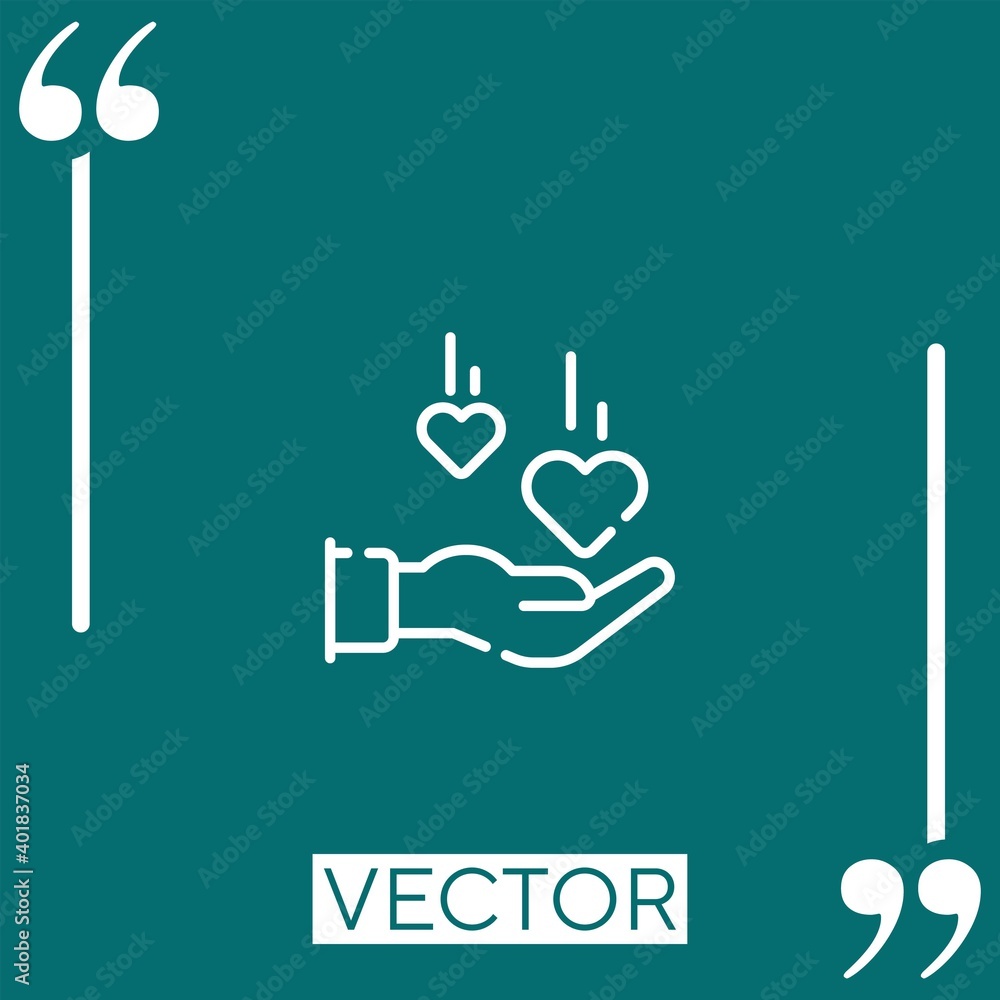 Poster love vector icon linear icon. editable stroked line