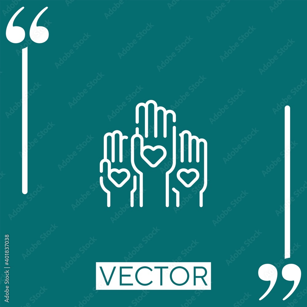 Poster no racism vector icon linear icon. editable stroked line