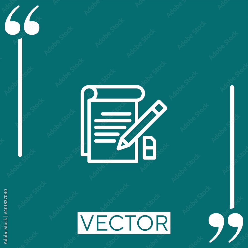 Poster notes vector icon linear icon. editable stroked line