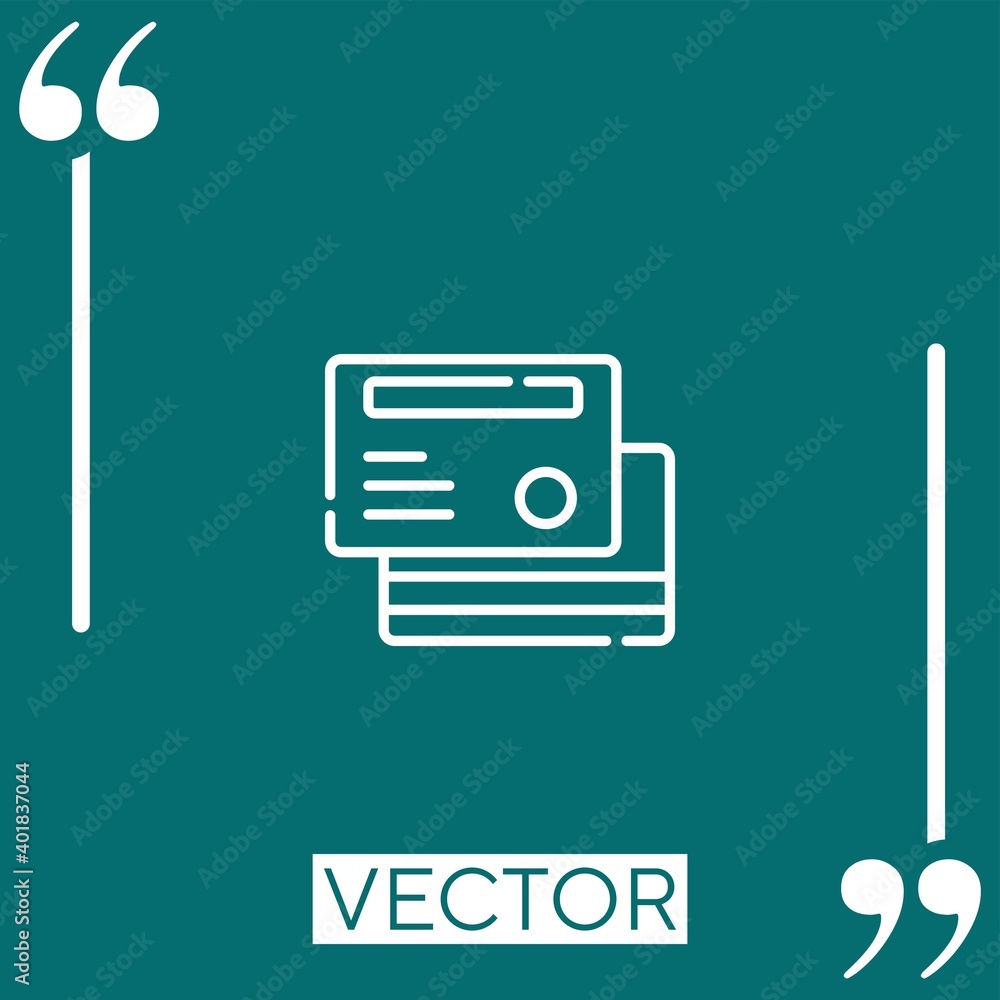 Poster payment vector icon linear icon. editable stroked line