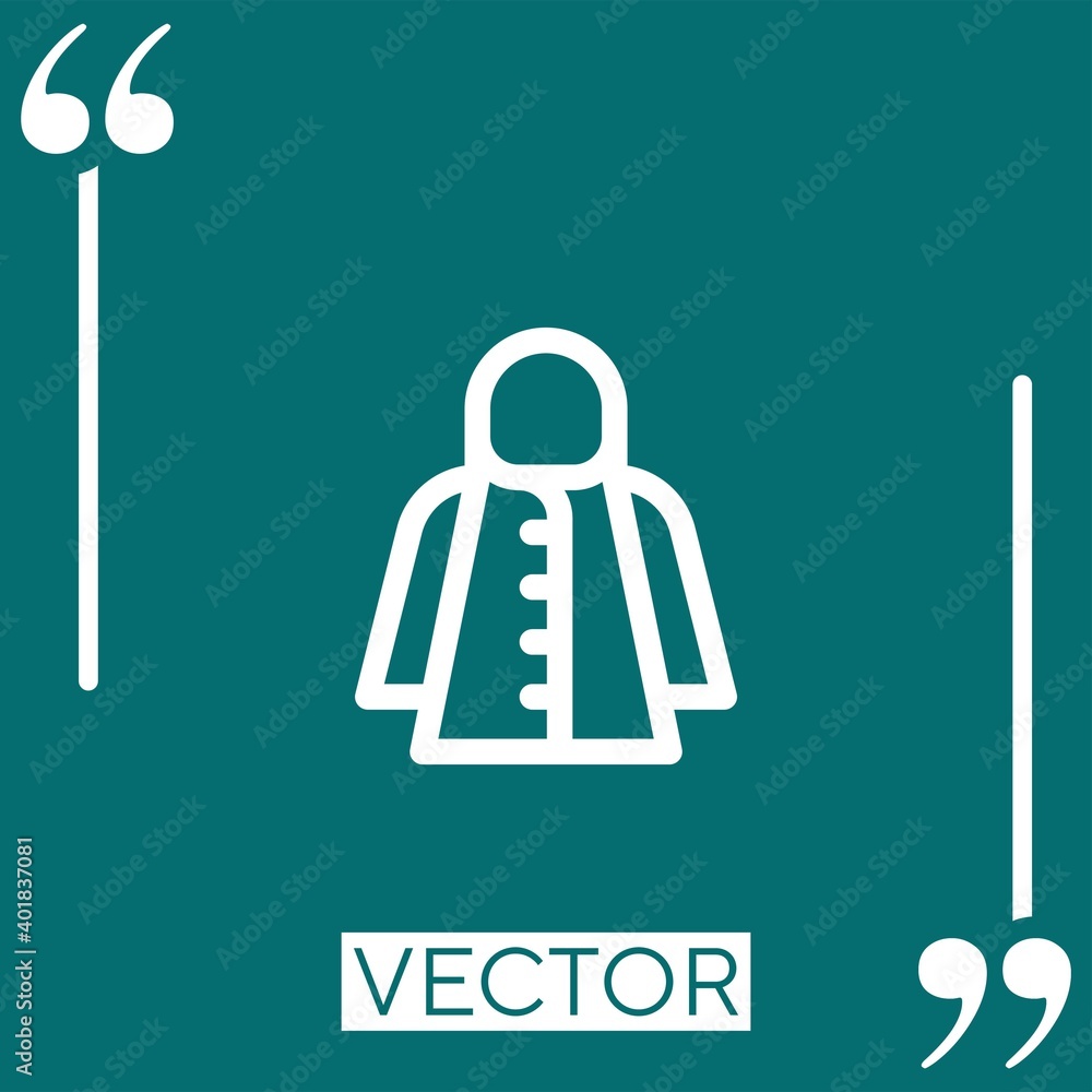 Poster raincoat vector icon linear icon. editable stroked line
