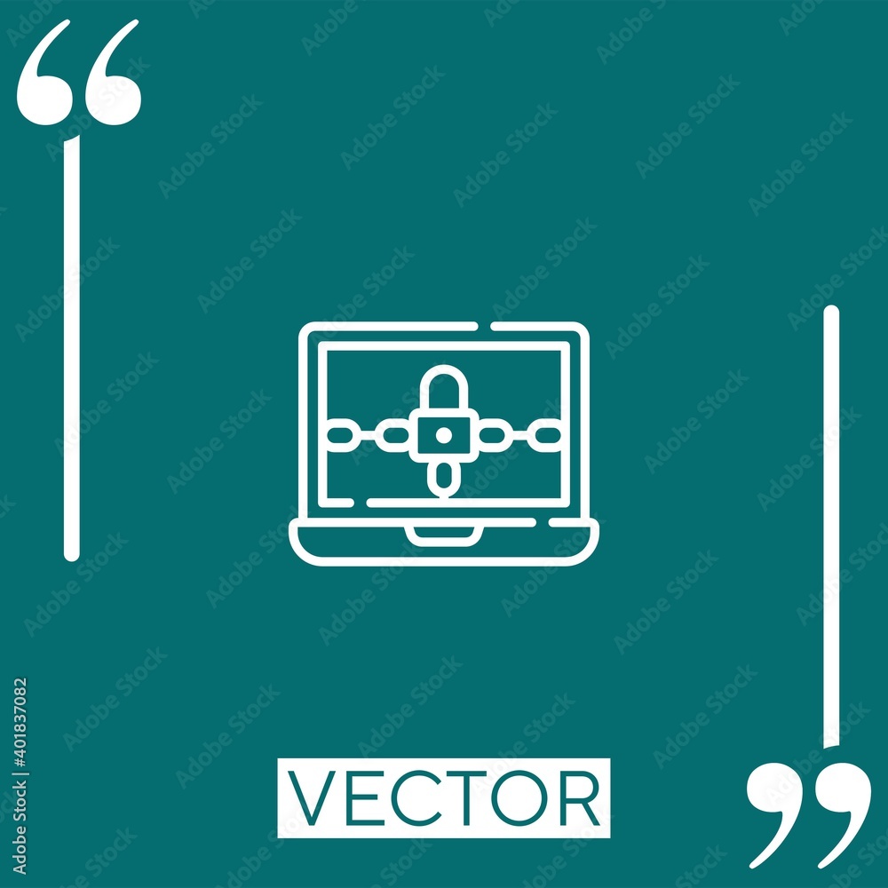 Poster ransomware vector icon linear icon. editable stroked line