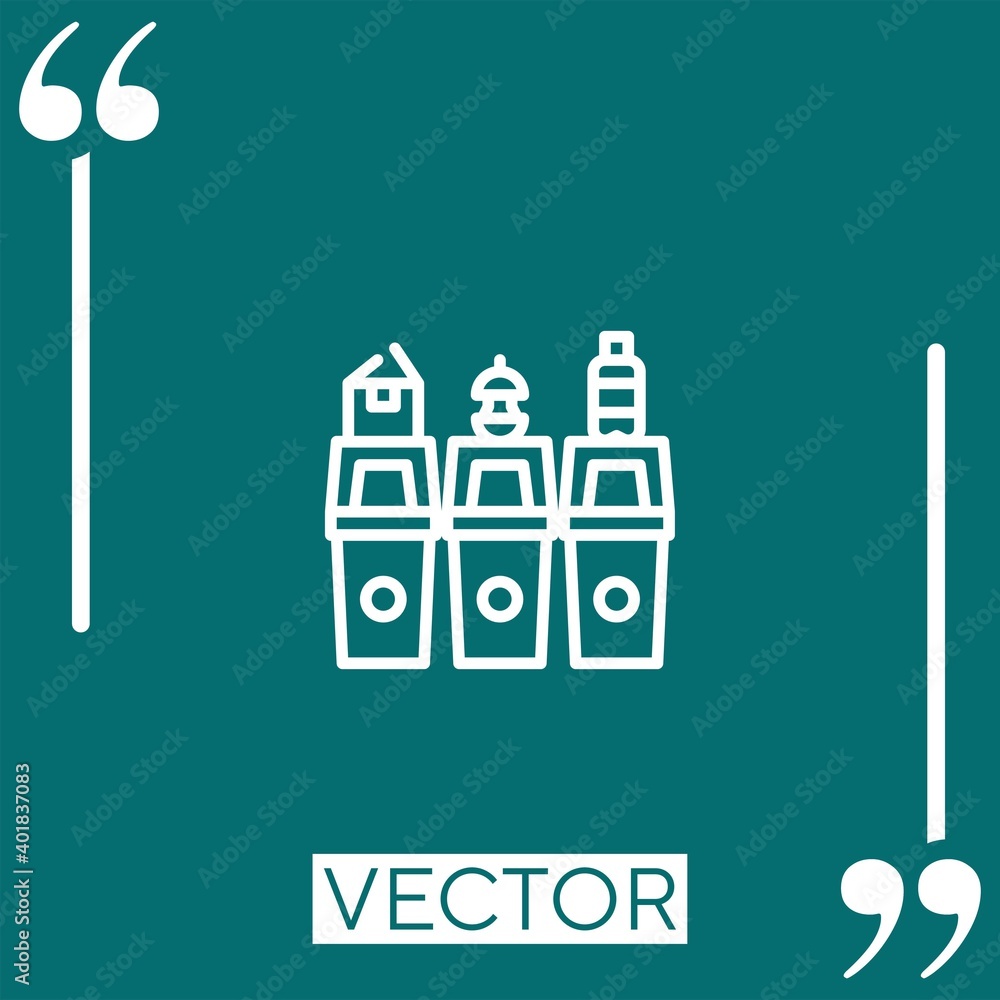 Poster recycling vector icon linear icon. editable stroked line