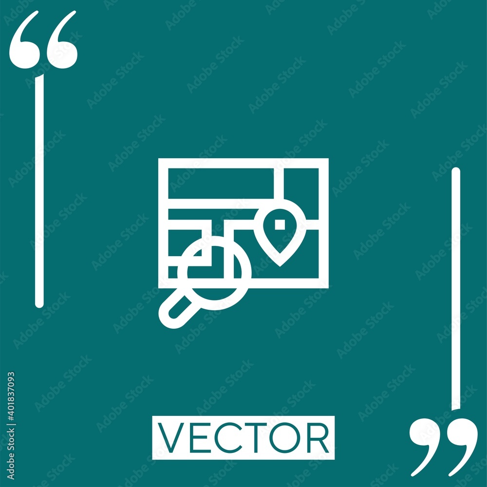 Poster search vector icon linear icon. editable stroked line