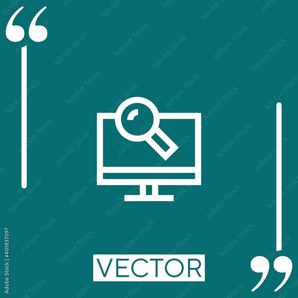 Poster searching vector icon linear icon. editable stroked line