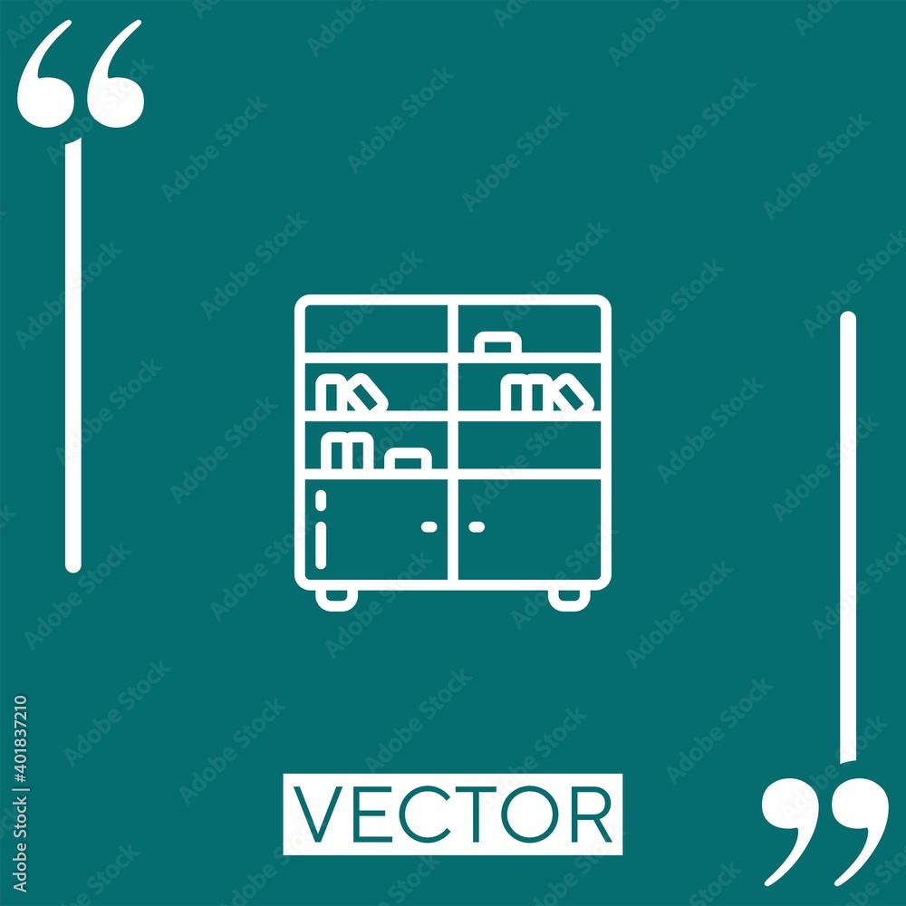 Poster bookshelf vector icon linear icon. editable stroked line