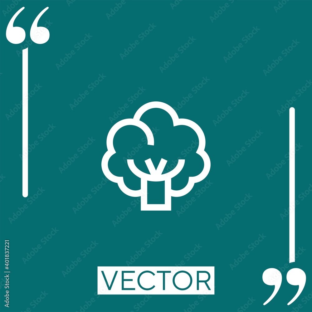 Poster broccoli vector icon linear icon. editable stroked line