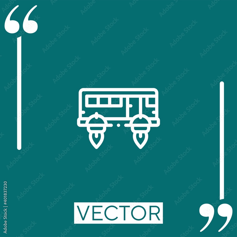 Poster bus vector icon linear icon. editable stroked line