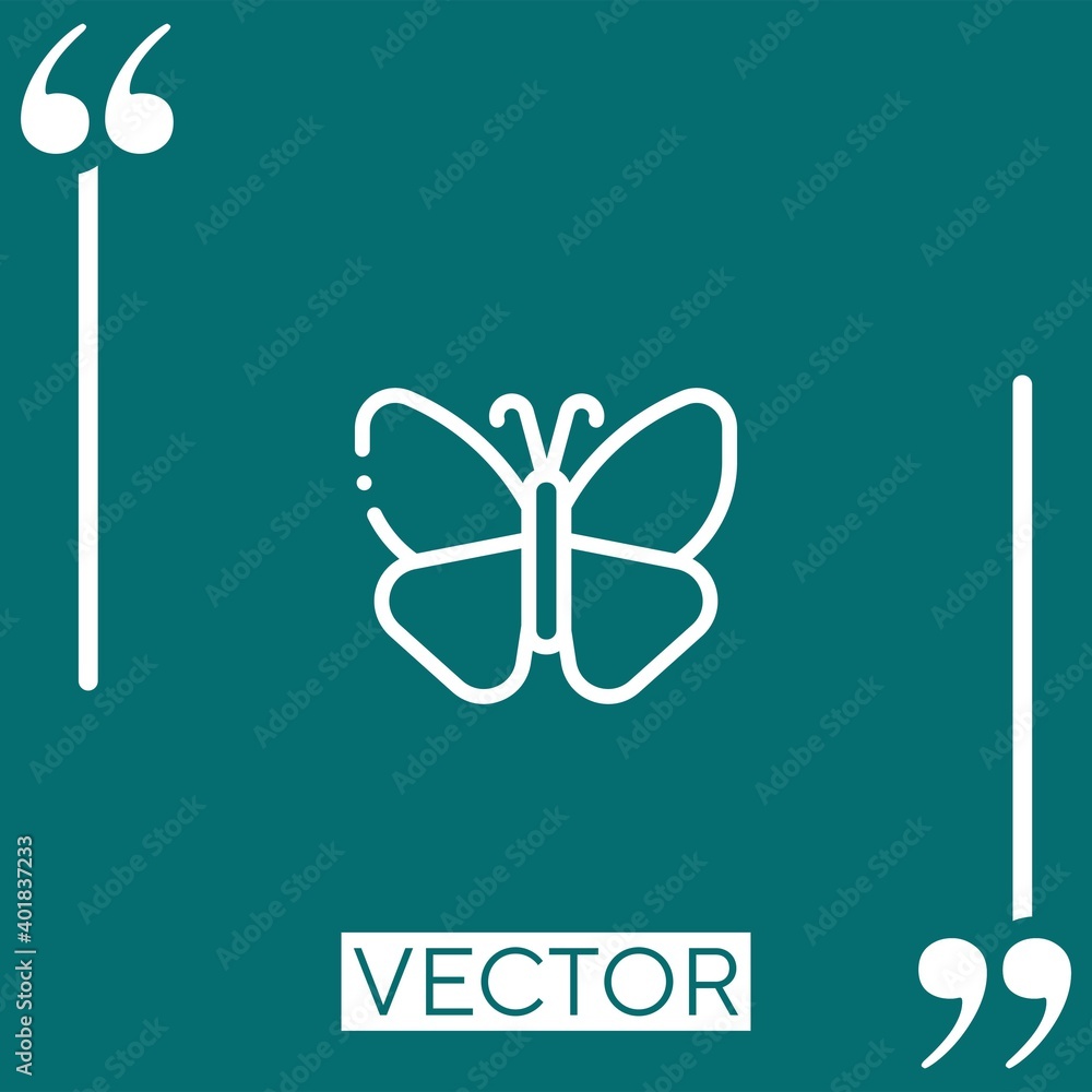 Poster butterfly vector icon linear icon. editable stroked line