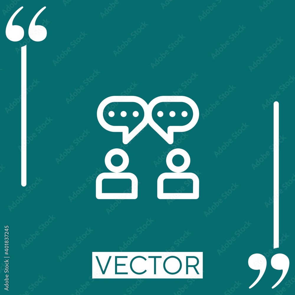 Poster chat vector icon linear icon. editable stroked line