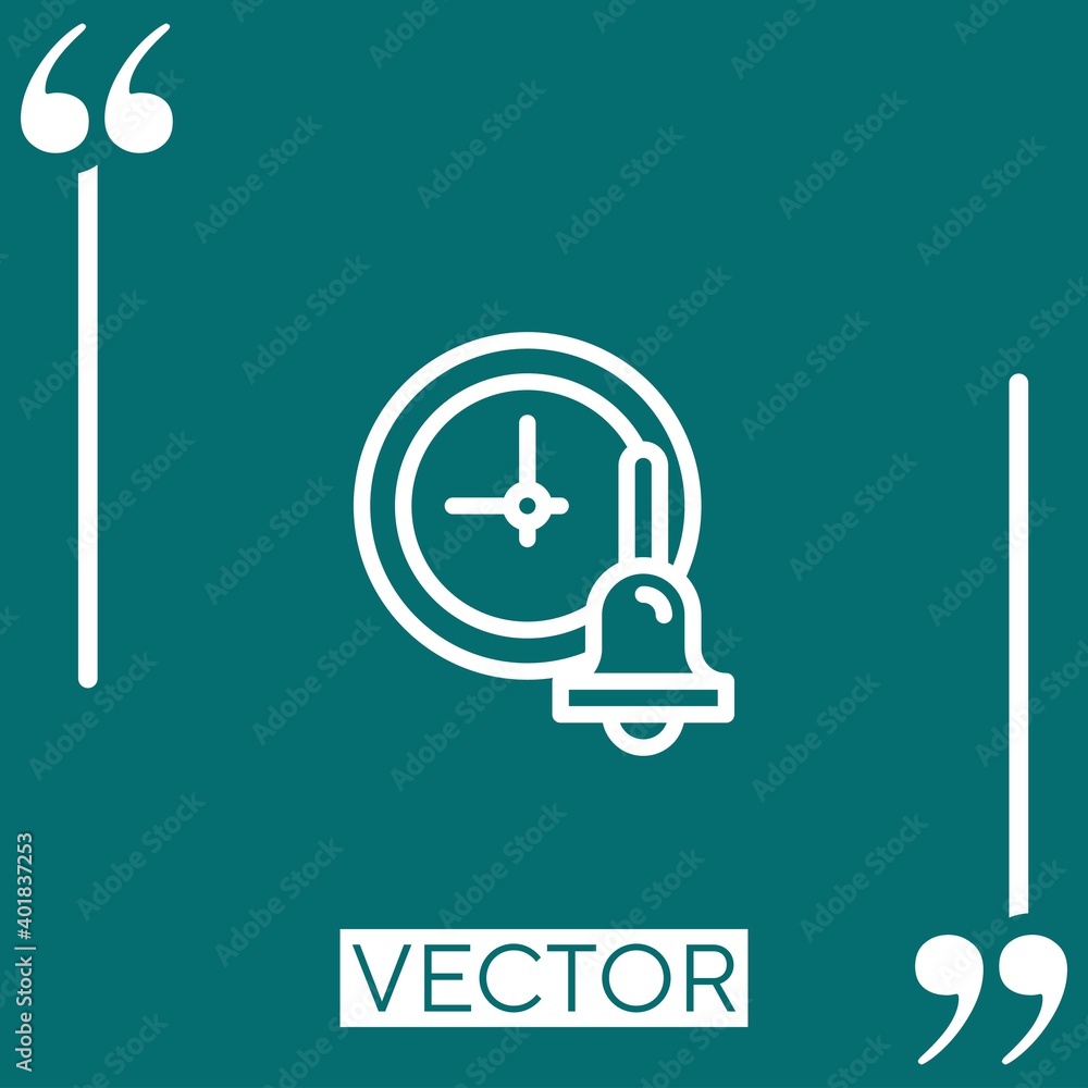 Poster clock vector icon linear icon. editable stroked line