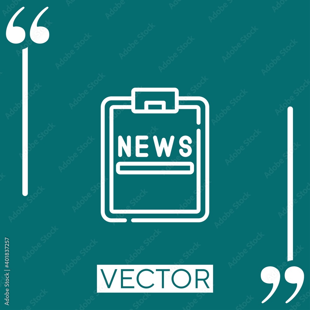 Poster clipboard vector icon linear icon. editable stroked line