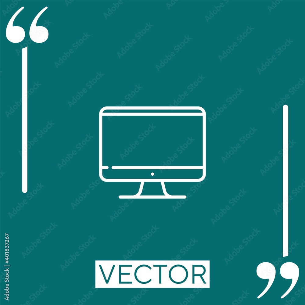 Poster computer vector icon linear icon. editable stroke line