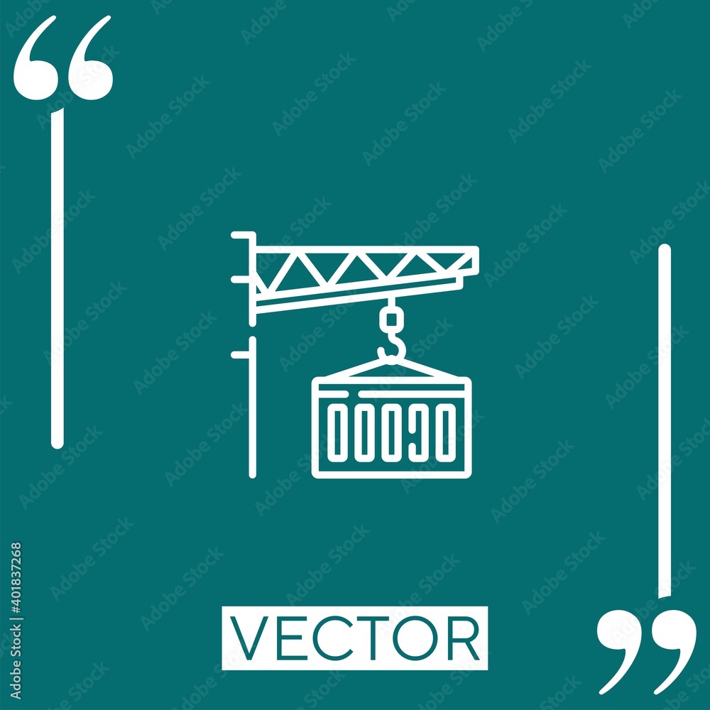 Poster crane vector icon linear icon. editable stroked line