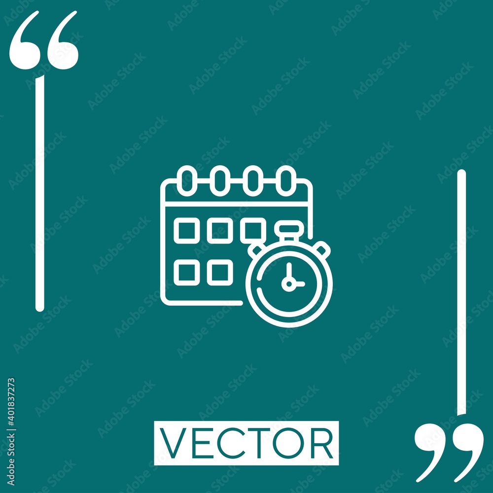 Poster deadline vector icon linear icon. editable stroked line