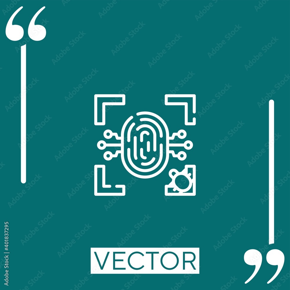 Poster finger print vector icon linear icon. editable stroked line