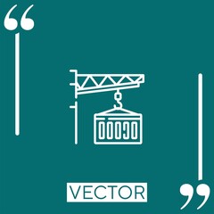 crane vector icon Linear icon. Editable stroked line